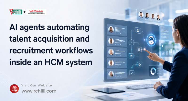 AI agents automating talent acquisition and recruitment workflows inside an HCM system